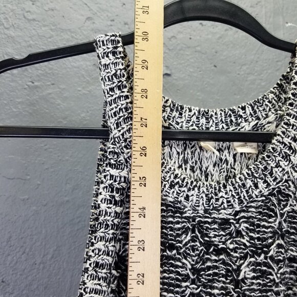 Moth Anthropologie Sweater Tank Womens S Debussy Marled Chunky Knit Black White - Picture 12 of 13